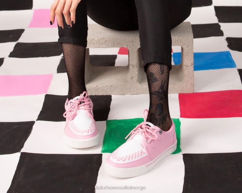 T.U.K. Footwear 2-rings creeper sneaker rosa/hvit fottøy kvinner 246X244