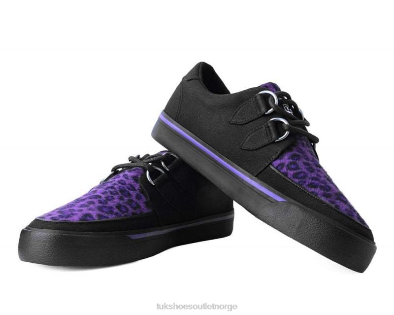 T.U.K. Footwear leopard d-ring joggesko svart/lilla fottøy kvinner 246X266