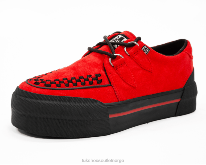 T.U.K. Footwear plattformsneaker i imitert semsket skinn rød fottøy kvinner 246X250