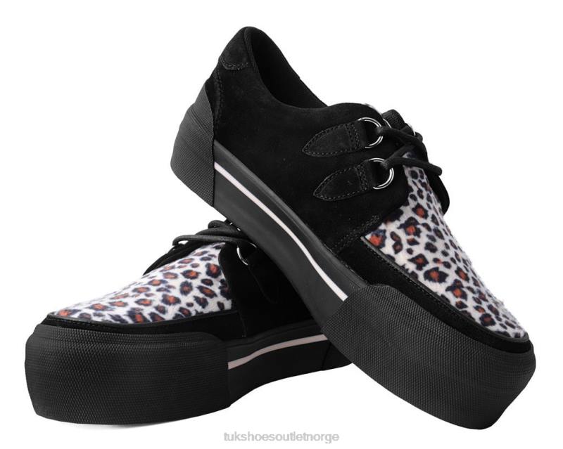 T.U.K. Footwear plattformsneaker i semsket skinn svart/leopard fottøy kvinner 246X249