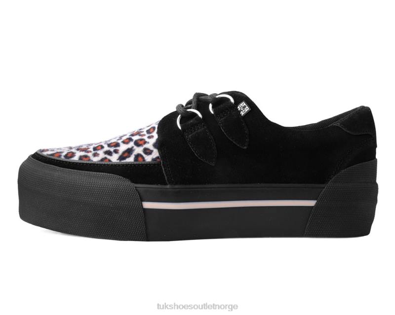 T.U.K. Footwear plattformsneaker i semsket skinn svart/leopard fottøy kvinner 246X249