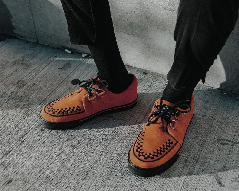 T.U.K. Footwear semsket 2-rings vlk sneaker brent oransje fottøy kvinner 246X260
