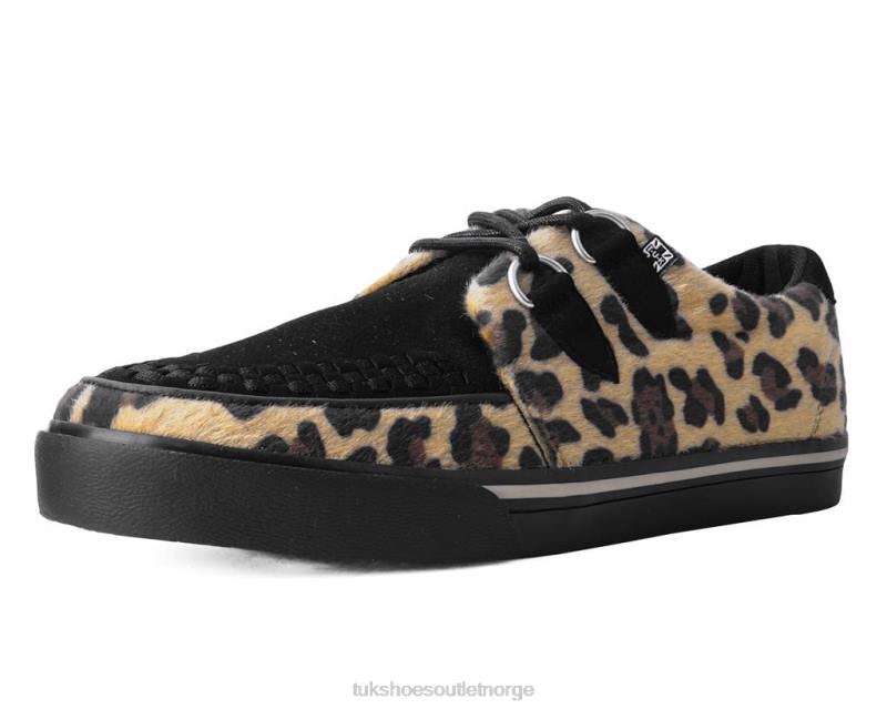 T.U.K. Footwear sneaker med leopardhår svart/brun fottøy kvinner 246X272