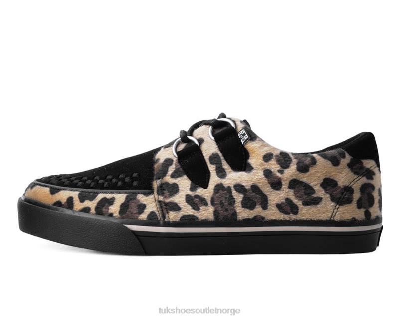 T.U.K. Footwear sneaker med leopardhår svart/brun fottøy kvinner 246X272