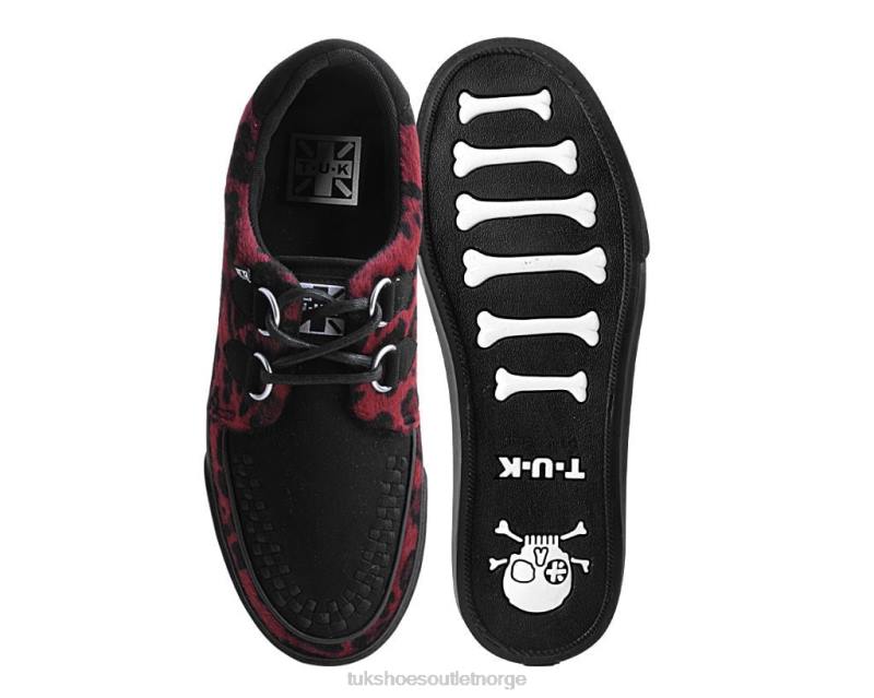 T.U.K. Footwear sneaker med leopardhår svart/burgunder fottøy kvinner 246X273