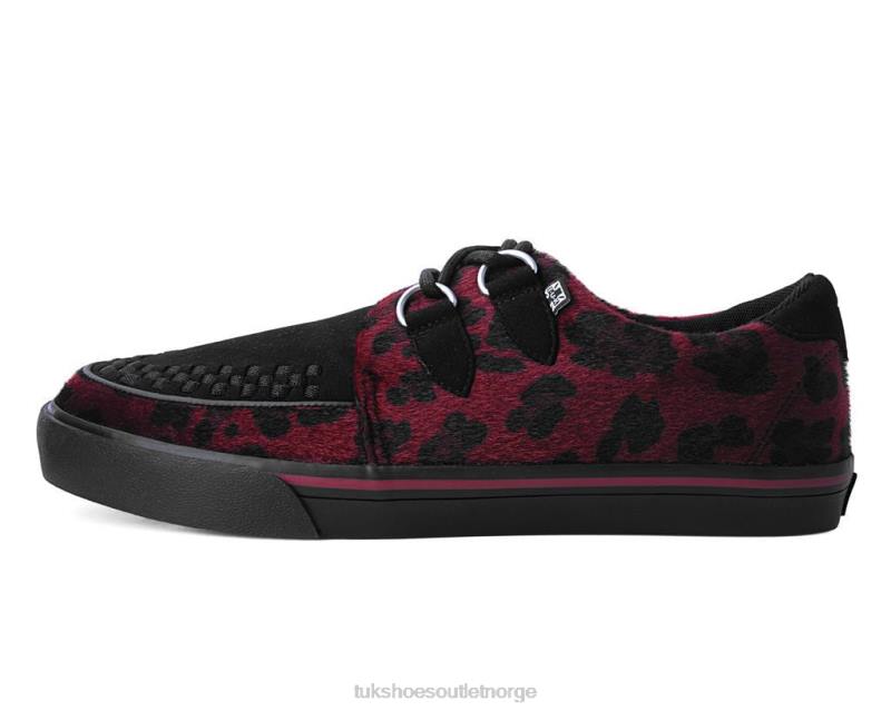 T.U.K. Footwear sneaker med leopardhår svart/burgunder fottøy kvinner 246X273