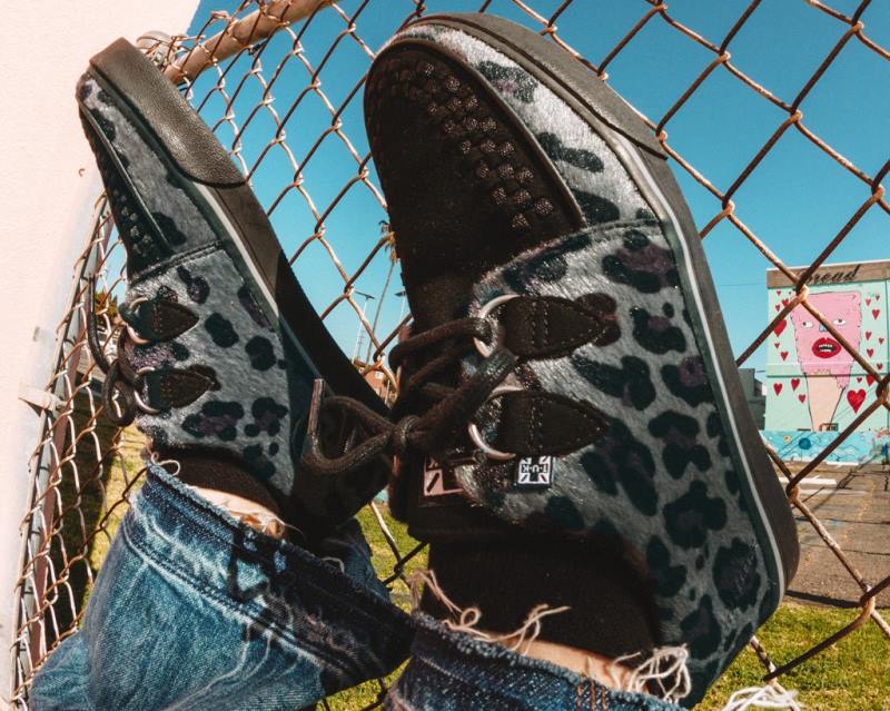 T.U.K. Footwear sneaker med leopardhår svart/grå fottøy kvinner 246X262