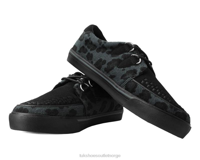 T.U.K. Footwear sneaker med leopardhår svart/grå fottøy kvinner 246X262