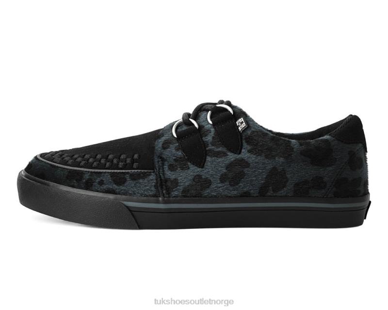 T.U.K. Footwear sneaker med leopardhår svart/grå fottøy kvinner 246X262