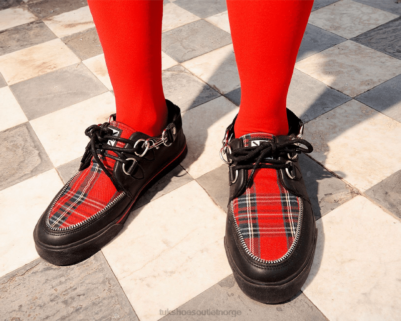 T.U.K. Footwear tartan sneaker svart, rød fottøy kvinner 246X267