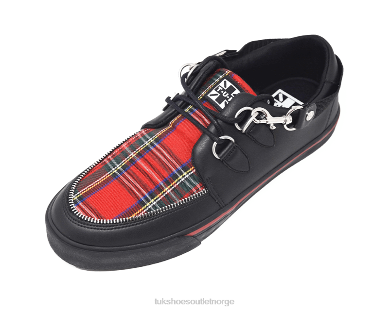 T.U.K. Footwear tartan sneaker svart, rød fottøy kvinner 246X267