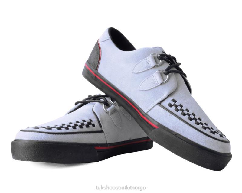 T.U.K. Footwear trim interlace sneaker grå semsket skinn/rød fottøy kvinner 246X264