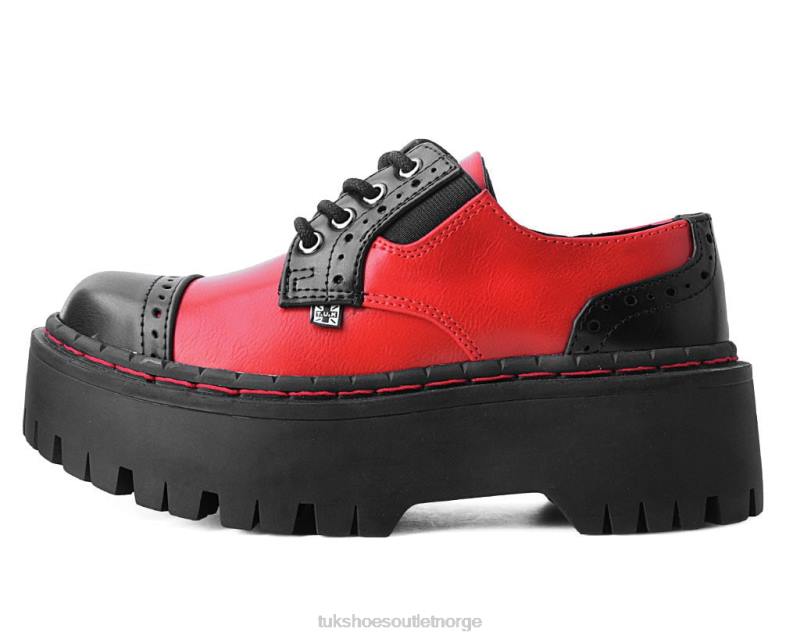 T.U.K. Footwear dobbeltdekker brogue svart, rød fottøy kvinner 246X284