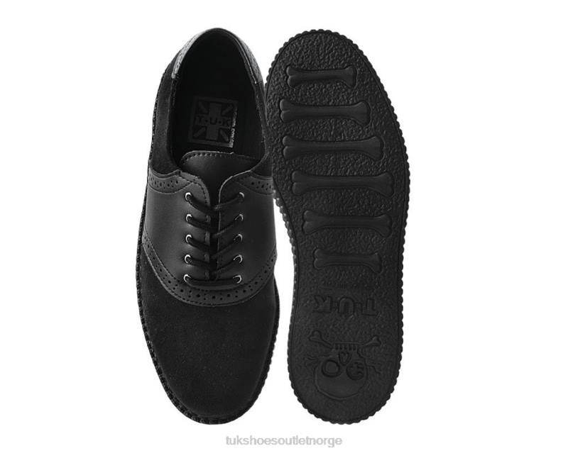 T.U.K. Footwear imitert semsket skinn og sadel oxford svart fottøy kvinner 246X39