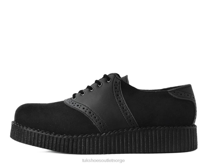 T.U.K. Footwear imitert semsket skinn og sadel oxford svart fottøy kvinner 246X39