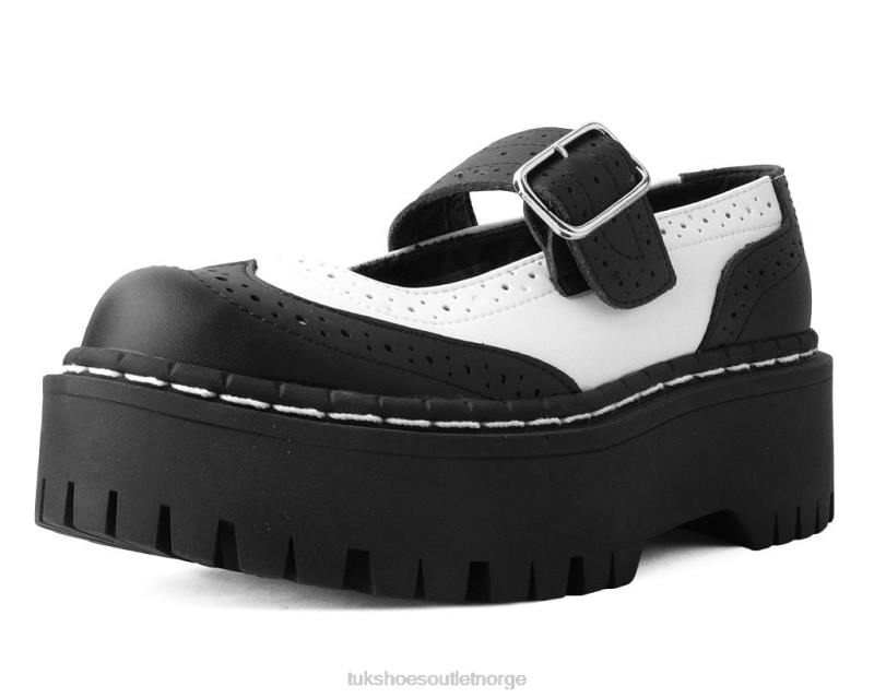 T.U.K. Footwear dobbeltdekker Mary Jane svart hvit fottøy kvinner 246X150