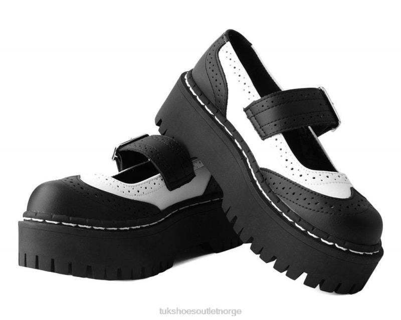 T.U.K. Footwear dobbeltdekker Mary Jane svart hvit fottøy kvinner 246X150