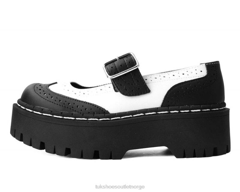 T.U.K. Footwear dobbeltdekker Mary Jane svart hvit fottøy kvinner 246X150