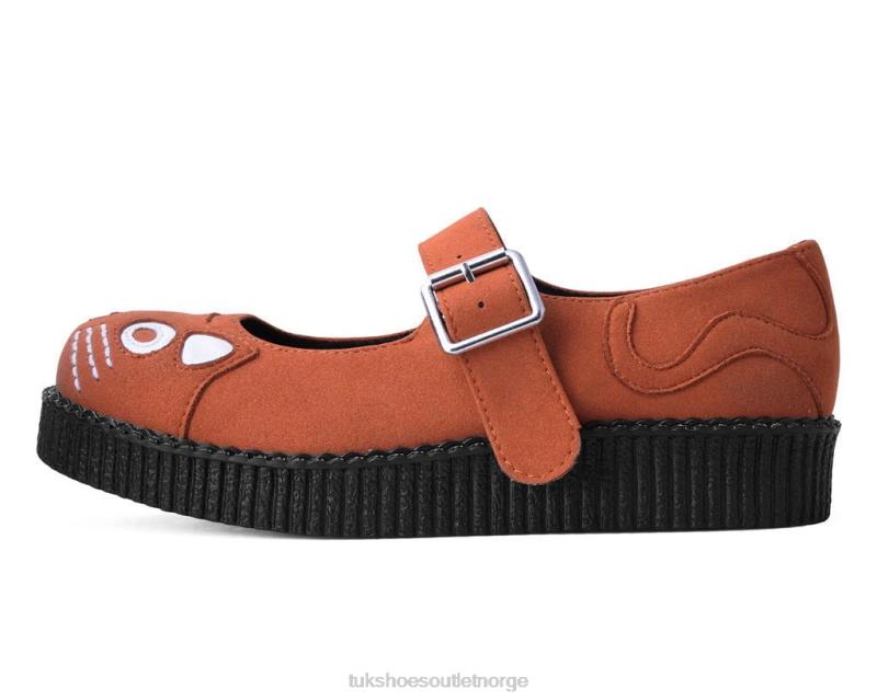 T.U.K. Footwear faux semsket kitty viva low mary jane oransje fottøy kvinner 246X159