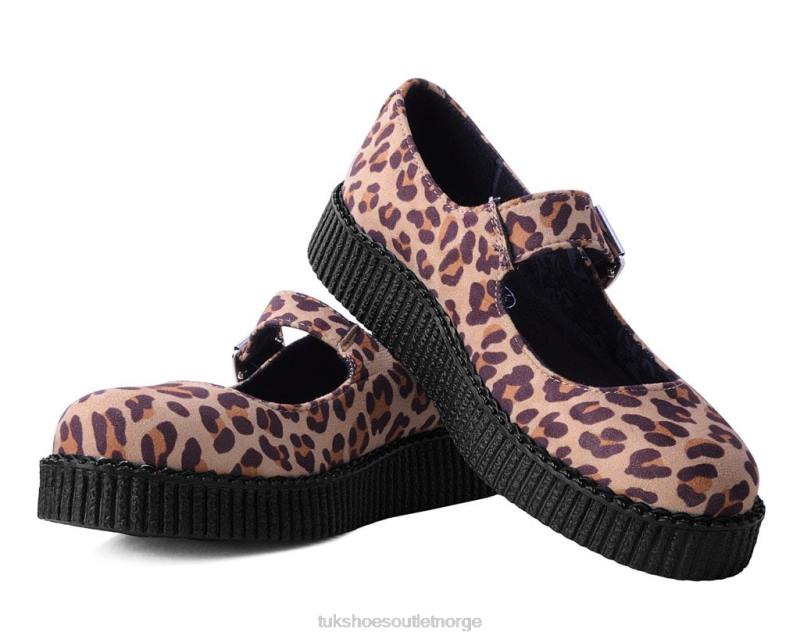 T.U.K. Footwear faux semsket viva low mary jane brun leopard fottøy kvinner 246X142
