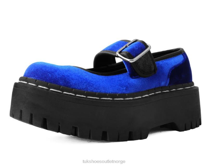 T.U.K. Footwear fløyels dobbeldekker mary jane blå fottøy kvinner 246X167