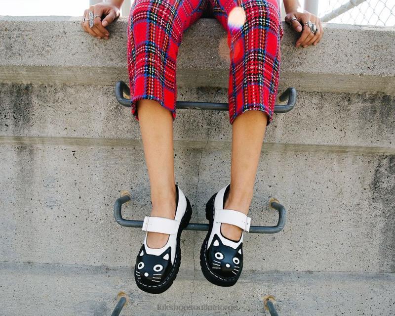 T.U.K. Footwear klassisk kitty mary jane svart hvit fottøy kvinner 246X134