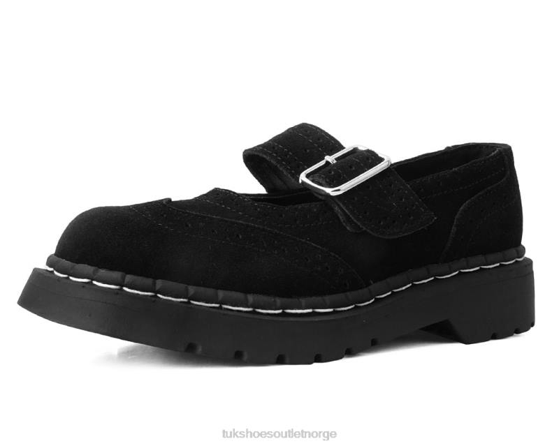 T.U.K. Footwear semsket brogue mary jane svart fottøy kvinner 246X173