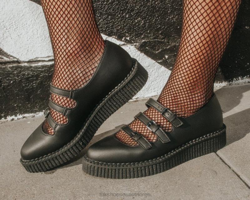 T.U.K. Footwear spiss 3-stropper mary jane svart fottøy kvinner 246X181