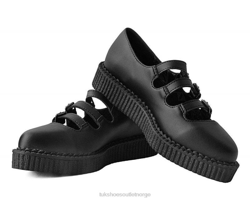 T.U.K. Footwear spiss 3-stropper mary jane svart fottøy kvinner 246X181