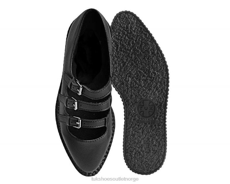 T.U.K. Footwear spiss 3-stropper mary jane svart fottøy kvinner 246X181