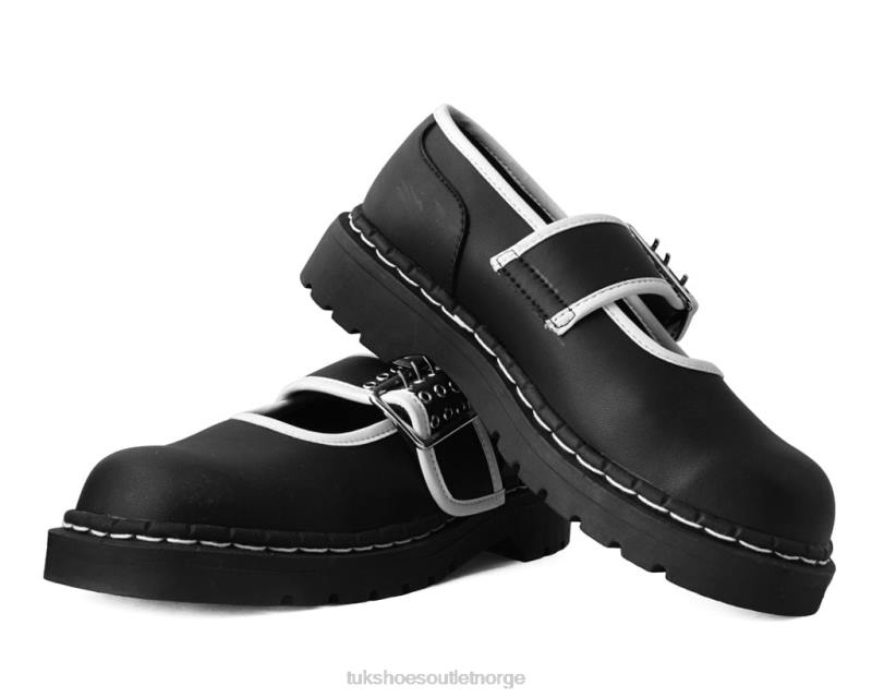 T.U.K. Footwear trim anarkisk mary jane med tre tinder svart hvit fottøy kvinner 246X183