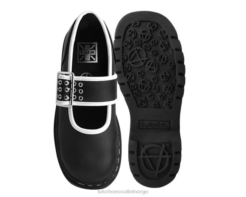 T.U.K. Footwear trim anarkisk mary jane med tre tinder svart hvit fottøy kvinner 246X183