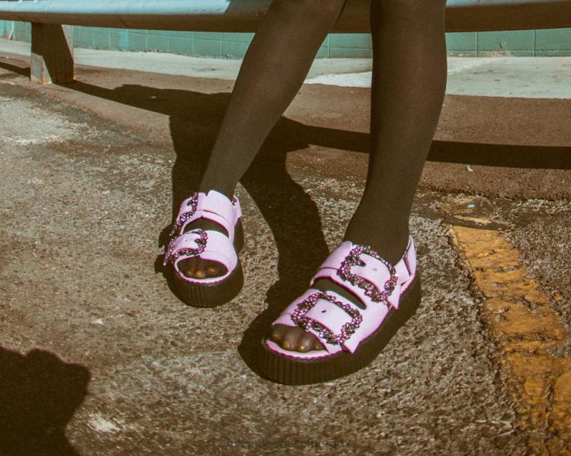 T.U.K. Footwear 2-spennes diamantsandal rosa fottøy kvinner 246X299