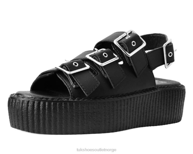 T.U.K. Footwear Mondo-sandal med 3 spenner svart fottøy kvinner 246X304