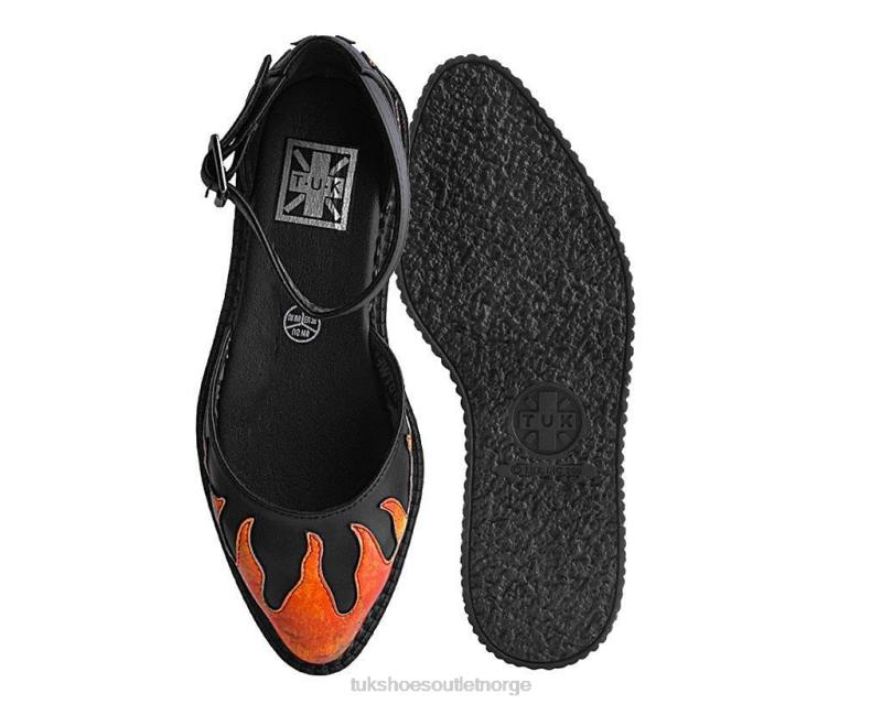 T.U.K. Footwear flammesandaler svart, rød fottøy kvinner 246X171
