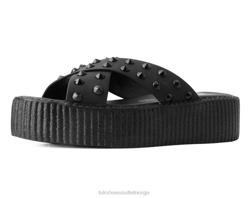 T.U.K. Footwear sandal med kryssreim svart fottøy kvinner 246X310