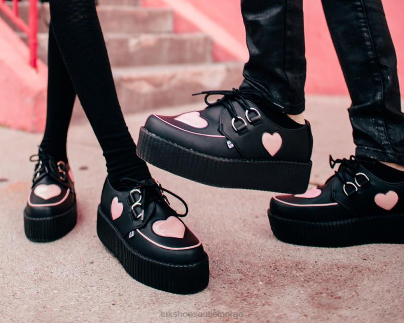 T.U.K. Footwear hjerte viva mondo creeper svart/rosa fottøy kvinner 246X107