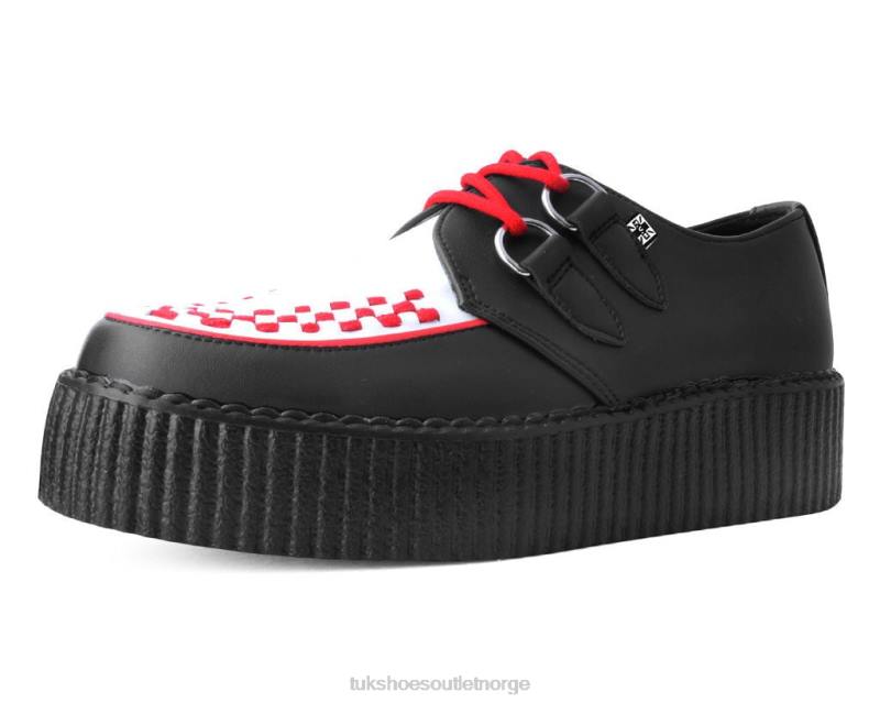 T.U.K. Footwear interlace creeper svart/hvit/rød fottøy kvinner 246X30