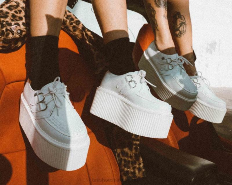 T.U.K. Footwear klassisk stratocreeper hvit fottøy kvinner 246X72
