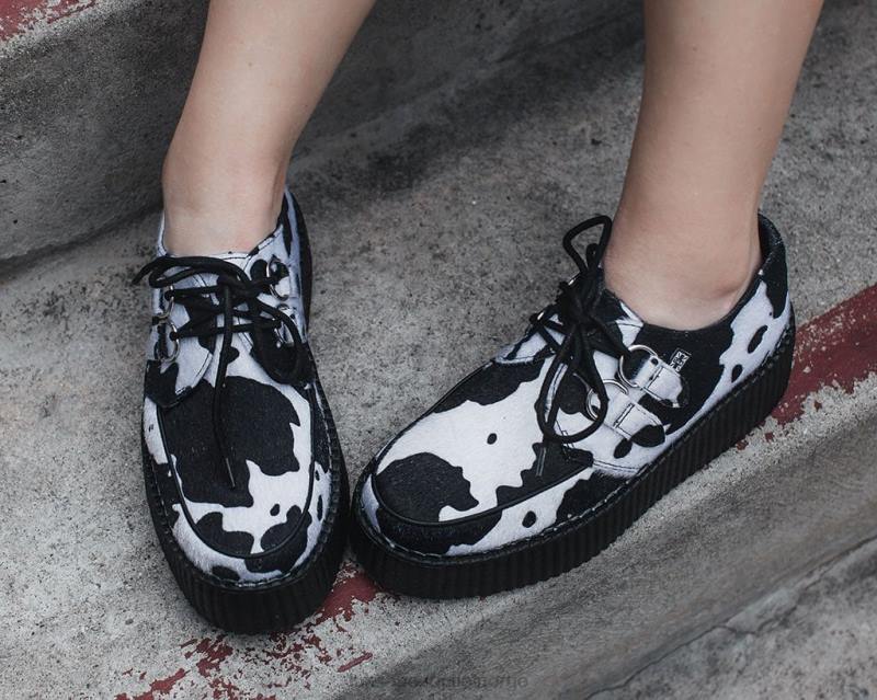 T.U.K. Footwear ku print viva mondo creeper svart hvit fottøy kvinner 246X129