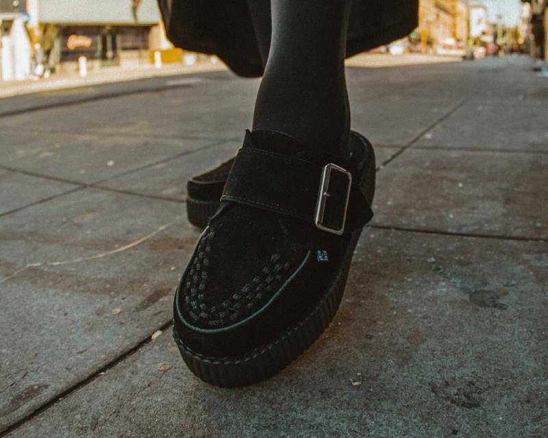 T.U.K. Footwear semsket creeper muldyr svart fottøy kvinner 246X91