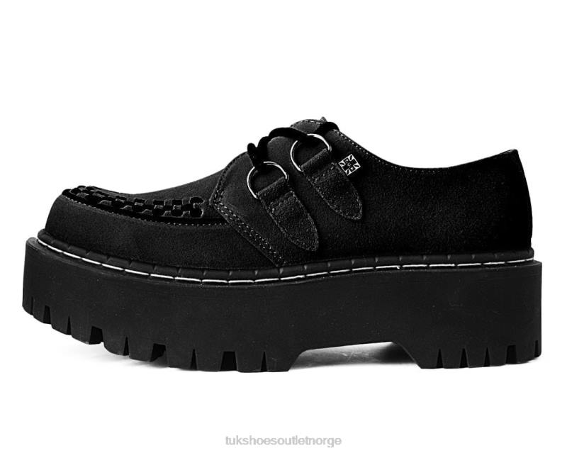 T.U.K. Footwear semsket interlace dobbeltdekker creeper svart fottøy kvinner 246X290