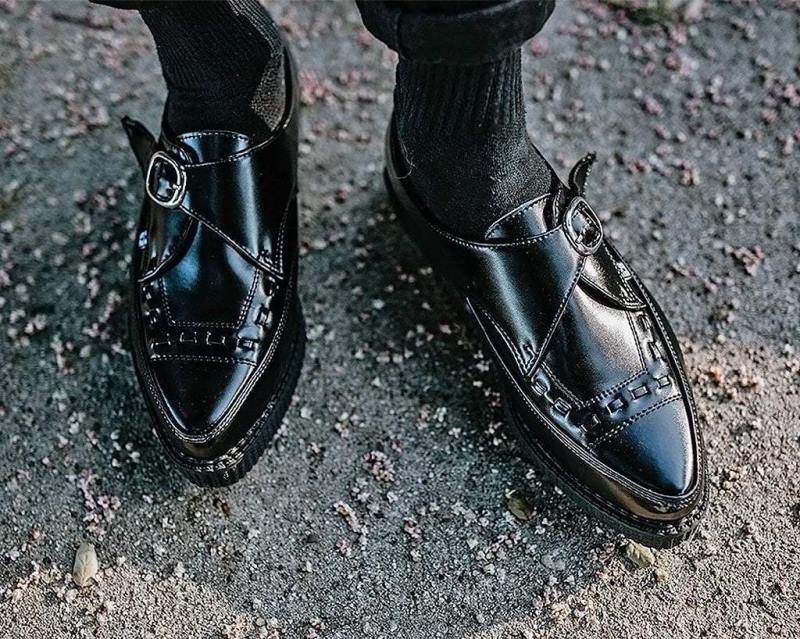 T.U.K. Footwear spisse spenne-slynger svart fottøy kvinner 246X86