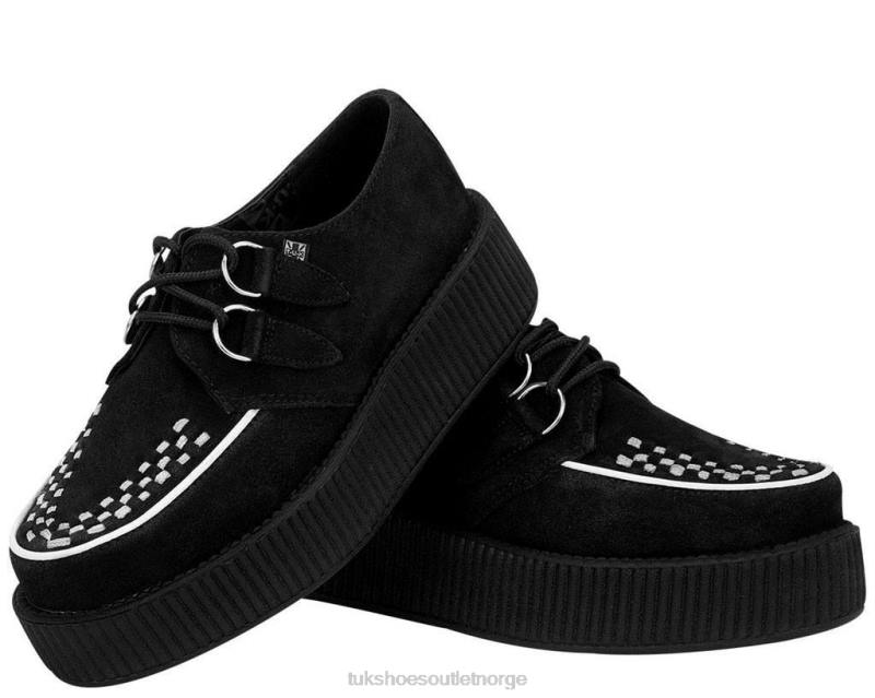 T.U.K. Footwear tofarget semsket viva mondo creepers svart hvit fottøy kvinner 246X22