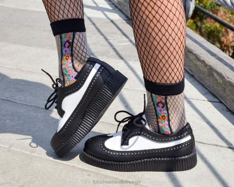 T.U.K. Footwear vingetipp viva lav kryper svart hvit fottøy kvinner 246X307