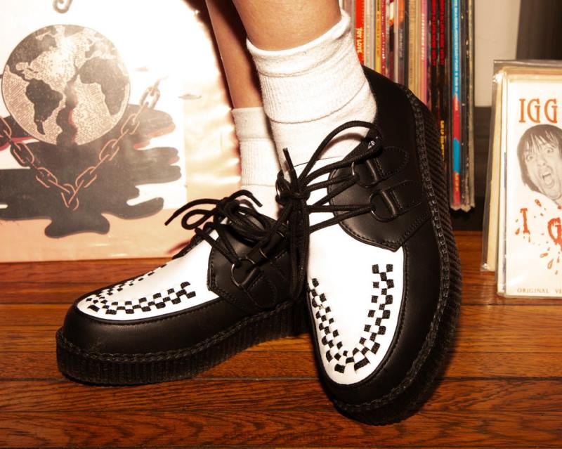 T.U.K. Footwear viva lav kryper svart hvit fottøy kvinner 246X65