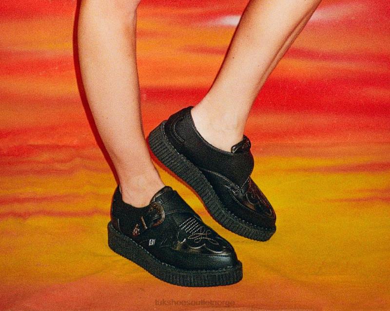 T.U.K. Footwear western antikk spenne spiss kryp svart fottøy kvinner 246X71