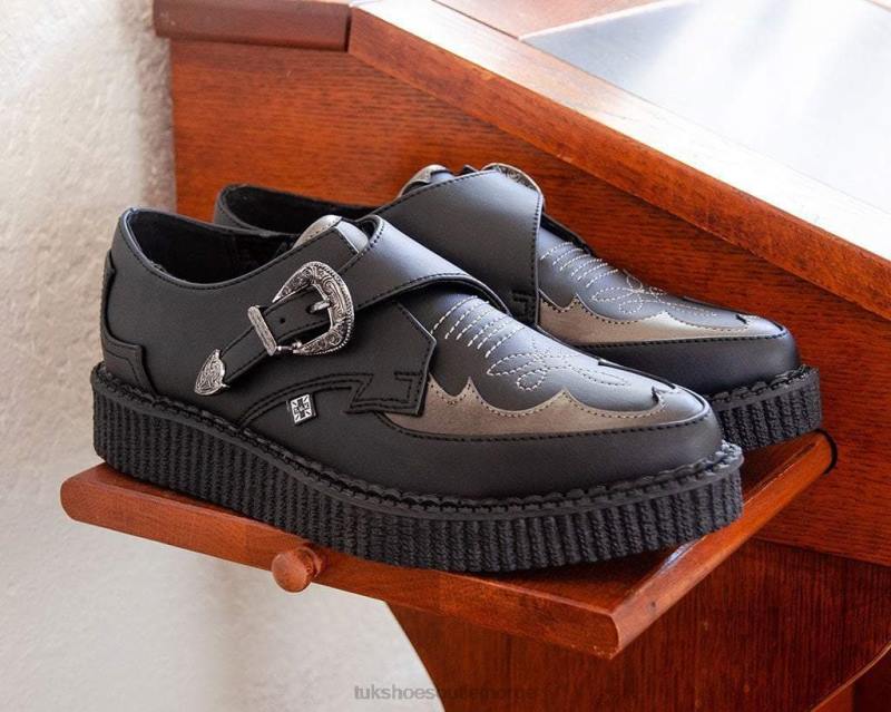 T.U.K. Footwear western antikk spenne spiss kryp svart fottøy kvinner 246X71