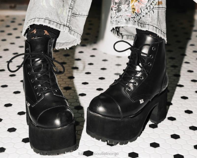 T.U.K. Footwear børste av 7-øyne neseblodstøvel svart fottøy kvinner 246X211