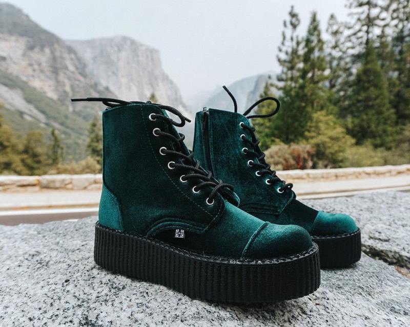 T.U.K. Footwear fløyel 7-øye viva mondo støvel grønn fottøy kvinner 246X212